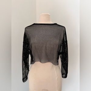 Black Fish Net Crop Top